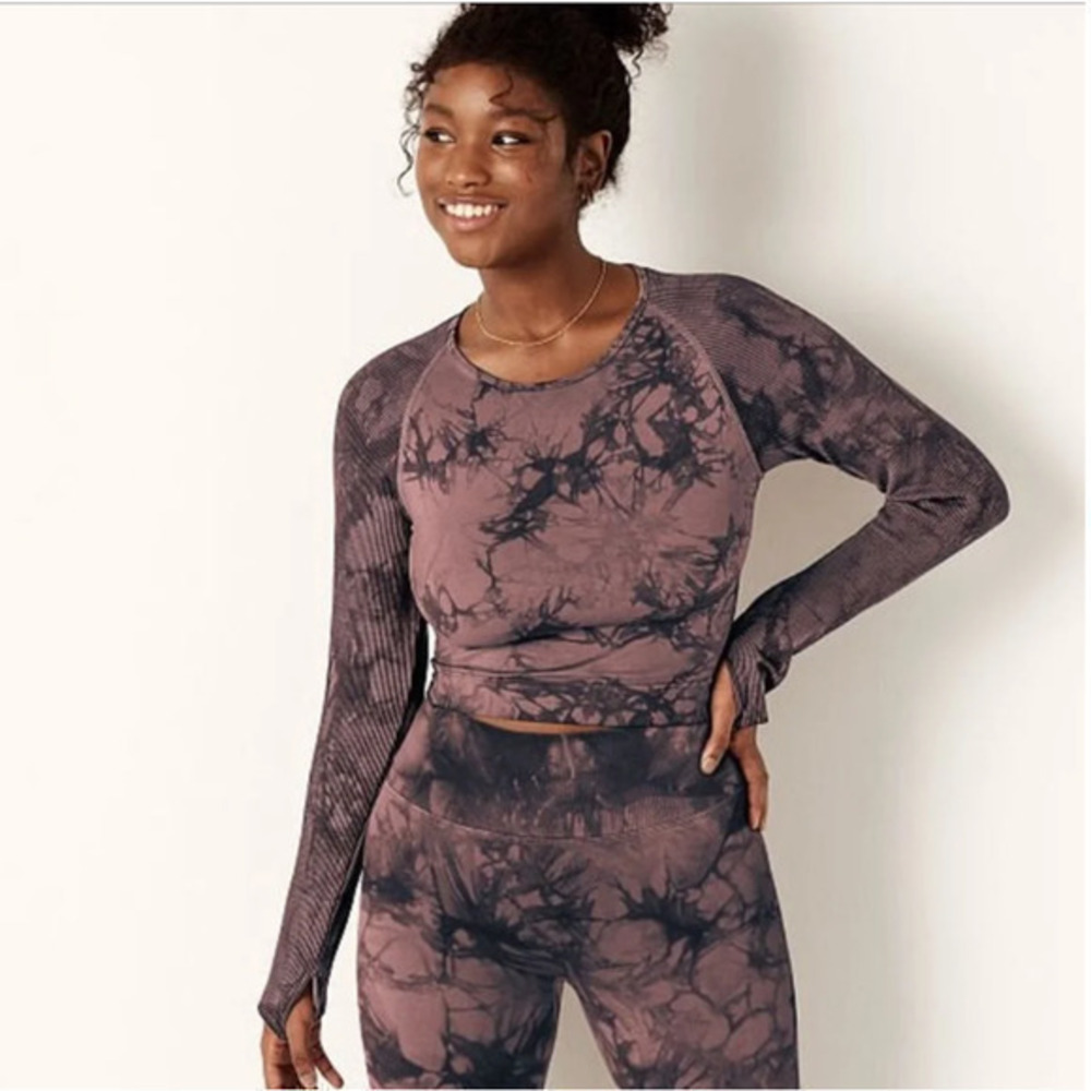 Victoria's Secret Pink Active seamless work out cropped crew pullover large